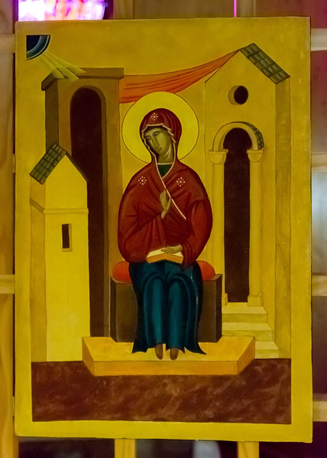 Ikone "Mariä Verkündigung" in der Orthodoxen Kapelle der Versöhnungskirche in Taizé (© Herr Mag. Bernhard Wagner)