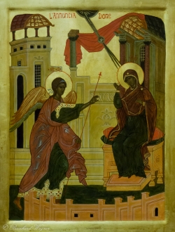 Ikone mit Szene der Verkündigung des Herrn (Maria und Engel Gabriel) (© Herr Mag. Bernhard Wagner).